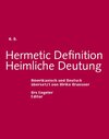 Buchcover Hermetic Definition /Heimliche Deutung