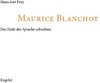 Buchcover Maurice Blanchot