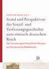 Buchcover Stand und Perspektiven der Sozial- und Verfassungsgeschichte zum römisch-deutschen Reich