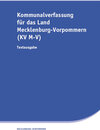 Buchcover Kommunalverfassung für das Land Mecklenburg-Vorpommern (KV M-V)