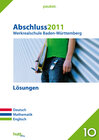 Buchcover Pauker. Die Lernhilfen / Werkrealschule Baden-Württemberg Abschluss 2011 - Lösungen