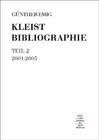 Buchcover Kleist-Bibliographie Teil 2: 2001-2005