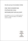 Buchcover Die dichterische Entwicklung Heinrichs von Kleist