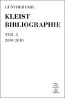 Buchcover Kleist-Bibliographie, Teil 3: 2001-2010