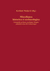 Buchcover Miscellanea historica et archaeologica