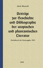 Buchcover Beiträge zur Geschichte und Bibliographie der utopischen und phantastischen Literatur
