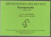 Buchcover Europarecht