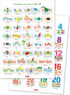 Buchcover 2 Fragenbär-Lernposter: Buchstaben und Laute von A bis Z + Zahlen und Mengen von 1 bis 20, L 70 x 100 cm