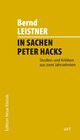 Buchcover In Sachen Peter Hacks