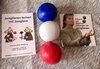 Buchcover Broschüre "Demenz und Alzheimer vorbeugen mit Jonglieren" plus 3 Jonglierbälle plus Jonglier-Anleitung