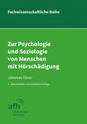 Buchcover Zur Psychologie und Soziologie von Menschen mit Hörschädigung