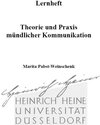 Buchcover Lernheft Theorie und Praxis mündlicher Kommunikation