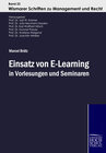 Buchcover Einsatz von E-Learning in Vorlesungen und Seminaren