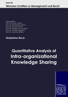 Buchcover Quantitative Analysis of Intra-organizational Knowledge Sharing