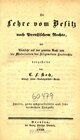 Buchcover Die Lehre vom Besitz nach Preußischem Rechte, eBook (Faksimilie)