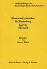 Buchcover Historisches Ortslexikon für Brandenburg, Teil VIII Uckermark