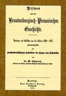 Buchcover Bilder aus der Brandenburgisch-Preussischen Geschichte, Berlin 1875