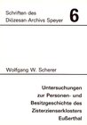 Buchcover Untersuchungen zur Personen- und Besitzgeschichte des Zisterzienserklosters Eußerthal