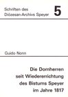 Buchcover Die Domherren seit Wiedererrichtung des Bistums Speyer im Jahre 1817