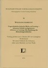 Buchcover Ungewöhnliche kritische Blicke auf Lessing - Johannes Schlafs nachgelassene 'Glossen zu Lessings ›Die Erziehung des Mens