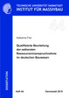Buchcover Qualifizierte Beurteilung der sektoralen Ressourceninanspruchnahme im deutschen Bauwesen