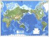 Buchcover Physikalische Weltkarte mit Atlantik-Zentrierung im XXL-Format