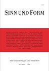 Buchcover Sinn und Form 4/2011