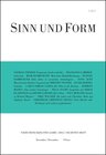 Buchcover Sinn und Form 6/2012
