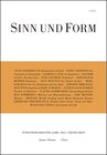Buchcover Sinn und Form 1/2013