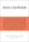 Buchcover Sinn und Form 4/2013