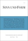 Buchcover Sinn und Form 1/2014