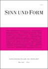 Buchcover Sinn und Form 2/2014