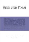 Buchcover Sinn und Form 3/2014