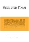 Buchcover Sinn und Form 1/2015