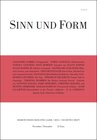 Buchcover Sinn und Form 6/2015