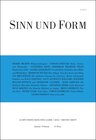 Buchcover Sinn und Form 1/2016