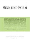 Buchcover Sinn und Form 3/2017