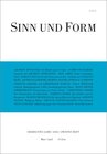 Buchcover Sinn und Form 2/2018