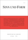 Buchcover Sinn und Form 4/2018