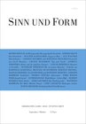 Buchcover Sinn und Form 5/2018