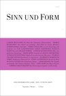 Buchcover Sinn und Form 5/2019