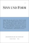 Buchcover Sinn und Form 6/2020