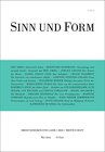 Buchcover Sinn und Form 3/2021