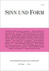 Buchcover Sinn und Form 4/2022