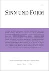 Buchcover Sinn und Form 5/2023