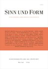 Buchcover SINN UND FORM 2/2024