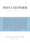 Buchcover Sinn und Form 3/2024