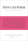 Buchcover Sinn und Form 6/2024