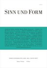 Buchcover Sinn und Form 1/2025