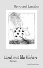 Buchcover Land mit lila Kühen